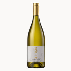 A bottle of Boll Chardonnay white wine, featuring a pale yellow-green glass bottle with a gold foil capsule and a white label with gold lettering, set against a plain white background.