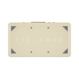Bottom of Gin Trunk cooler with 'FIELDBAR' branding on a white background