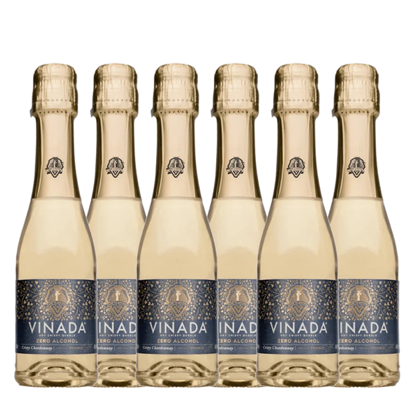 Rienne_Six bottles of Vinada zero alcohol sparkling wine on a white background