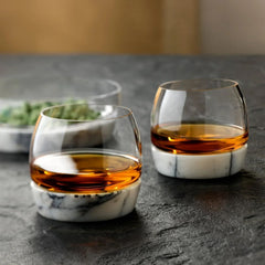 NUDE Chill Whisky Tumbler with Marble Base